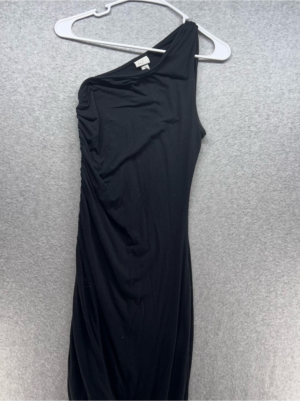a new day Black One-Shoulder Ruched Midi Dress